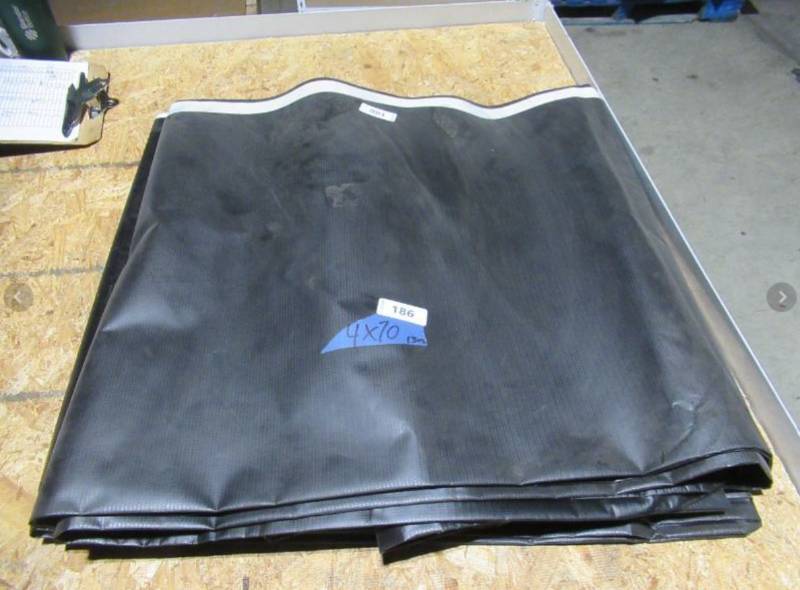 NEW Vinyl Tarp Remnant - 4 x 70  Black  White Vinyl tarp - 13 oz. Midweight Duty
