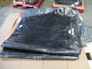 15 x 33 7 oz. Black Vinyl Tarp w Advertisement  Reused Billboard  7 mil Lightweight Duty