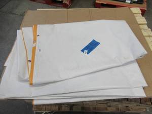 12 x 32 7 oz. White Vinyl Tarp w Advertisement  Reused Billboard  7 mil Lightweight Duty - Grommets
