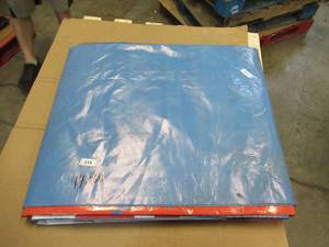 14 x 60 7 oz. Black Vinyl Tarp w Advertisement  Reused Billboard  7 mil Lightweight Duty