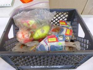 Milk Crate with Bait and Supplies