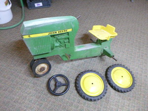 Vintage John Deere Metal Pedal Ride-On Tractor