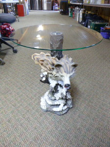 Wolf Glass Top Side Table