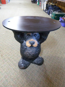 Bear Wood Top Side Table