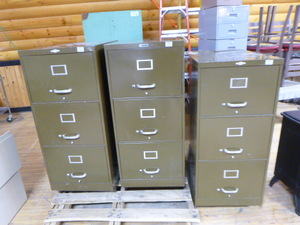 3 3-Drawer File Cabinets