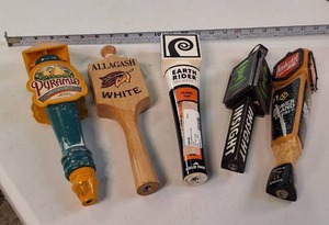 Large Lot of (5) assorted Beer Tap Handles incl Pyramid, Earth Rider, Insight and More