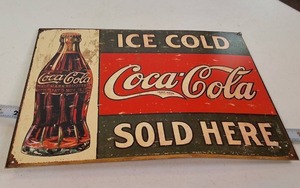 Ice Cold Coca Cola SOLD HERE Vintage looking sign
