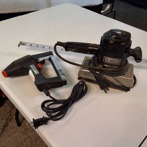 Lot of (2) Corded tools stapler and Craftsman Vintage Sander