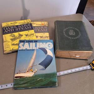 Collection of Fine Vintage Sailing related Hard Cover Books  Columbia Encyclopedia