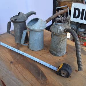 Lot of 3 two quart oil Vintage Oil Dispensers
