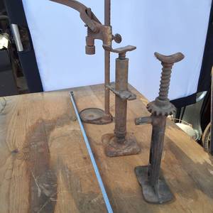 2 Vintage Jack stands and an antique Capper