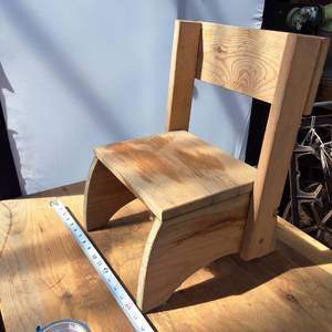 Vintage Portable wooden step stool and kids chair