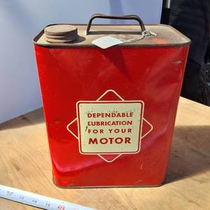 WHEATLAND SUPREME 2 gallon vintage Motor Oil Tin Can