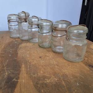 Large lot of vintage Pint size Ball and Atlas canning jars