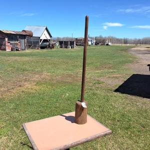 Large Vintage Hand made wooden utility tool that is 45 inches tall and 6 inches wide