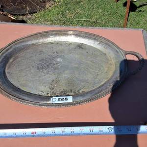 Large and Heavy Silver Plated Tray