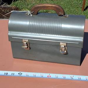 Vintage Tin Lunch Box and Thermos holder