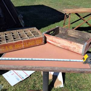Lot of (2) Vintage Soda Case Crates (Coke and C&W Bottling Company)