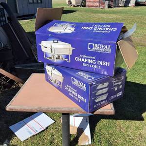 NSF Chafing Dish (NIB) Food and water Pan lot of (2) � Royal Industries 8Quart