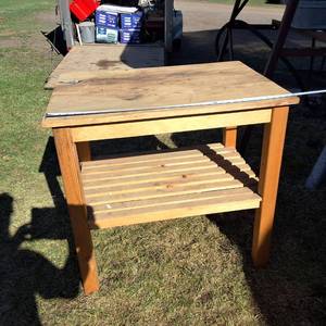 Reclaimed Barnwood Kitchen Bread Table (Hand made)