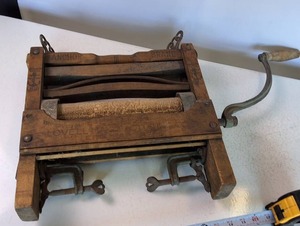 Anchor Brand Antique Laundry Clothes Ringer - Wooden and Cast Iron - Made June 20th, 1898