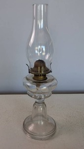 19 inch tall Clear Vintage Oil Lantern in good condition