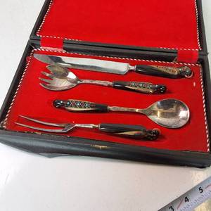 Set of Vintage Serving Utensils - Japanese Bird Design