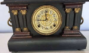 16 Inch Wide Vintage Mantel Clock - No Key or back