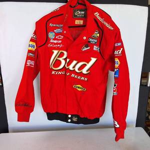 Chase Authentics Mens Dale Earnhardt Jr. Budweiser Full-Snap Twill Jacket