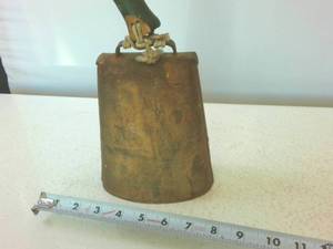 Large Vintage Cowbell with wooden handle