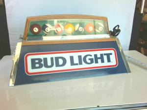 Great Condition Bud Light Light for pool table- Vintage Jan. 18, 1986