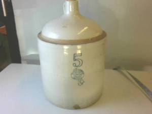 # 5 HUGE Blue Ribbon Brand Buckeye Pottery Vintage Ceramic Jug � 12 x 17 inches