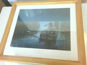 SIGNED PRINT Thomas M. Wosiko Duck Hunters �Pals Northern Lights�