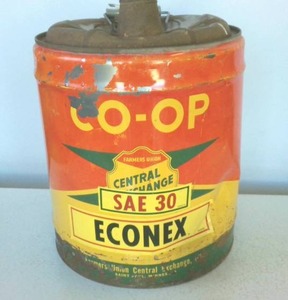 CO-OP Farmers Union Central Exchange Saint Paul Minnesota Vintage 5 gal metal can