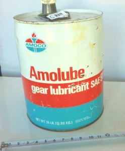 Vintage 5 gal metal can AMOCO Amolube gear lubricant SAE 90 Chicago Il