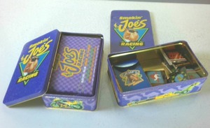 (2) Tins Smokin Joes Racing Matches and cards.