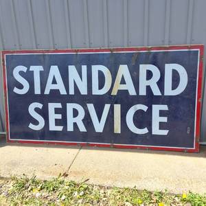Vintage Porcelain Very Large Standard Service Sign (Authentic) 4 x 8 feet