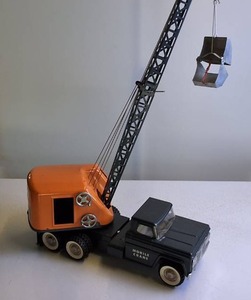 Vintage Mobile Crane Toy Truck �Structo Crane� Bucket works Crane swivels Made in USA
