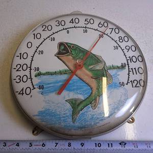 Fishermans Vintage Metal Outdoor Thermometer