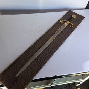 Toledo San Fernando Sword mounted to wooden back