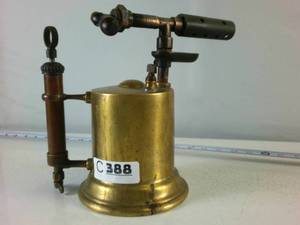 Antique Solid Brass Torch with Wooden Handle Detroit Torch