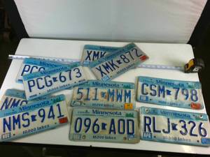 Large Lot of Minnesota License Plates (10 total)