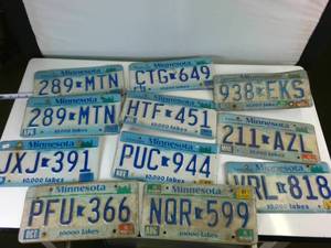 Large lot of Older Minnesota Plates (11) plates total