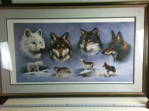 1994 Collectible limited edition wildlife art print titled Night Shift by renowned artist Larry Chandler
