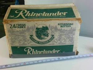 Vintage Rhinelander returnable case (full of unused 12 oz bottles for home brew)