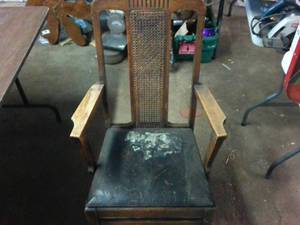 Vintage Straight Back Chair made of wood in USA