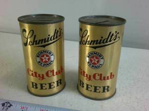Vintage Schmidts City Club Beer Can Coin Banks - St. Paul, MN (Pair) Made in 1952