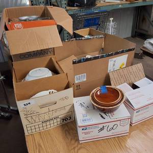 MEGALOT Tableware, dolls and more  Table full  Wedgewood made in England, for example.