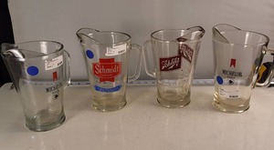 Vintage Set of (4) Gallon sized glass pitchers � Michelob Schlitz Schmidt