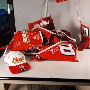 Dale Earnhardt Jr. Very long banner strand Budweiser racing and nice cap
